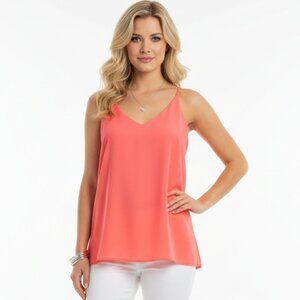 Stella Luce Coral Pink Sleeveless Camisole Tank Top NEW M
